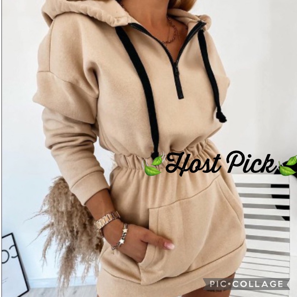 ✨Host Pick😘Half Zip Hoodie Dress